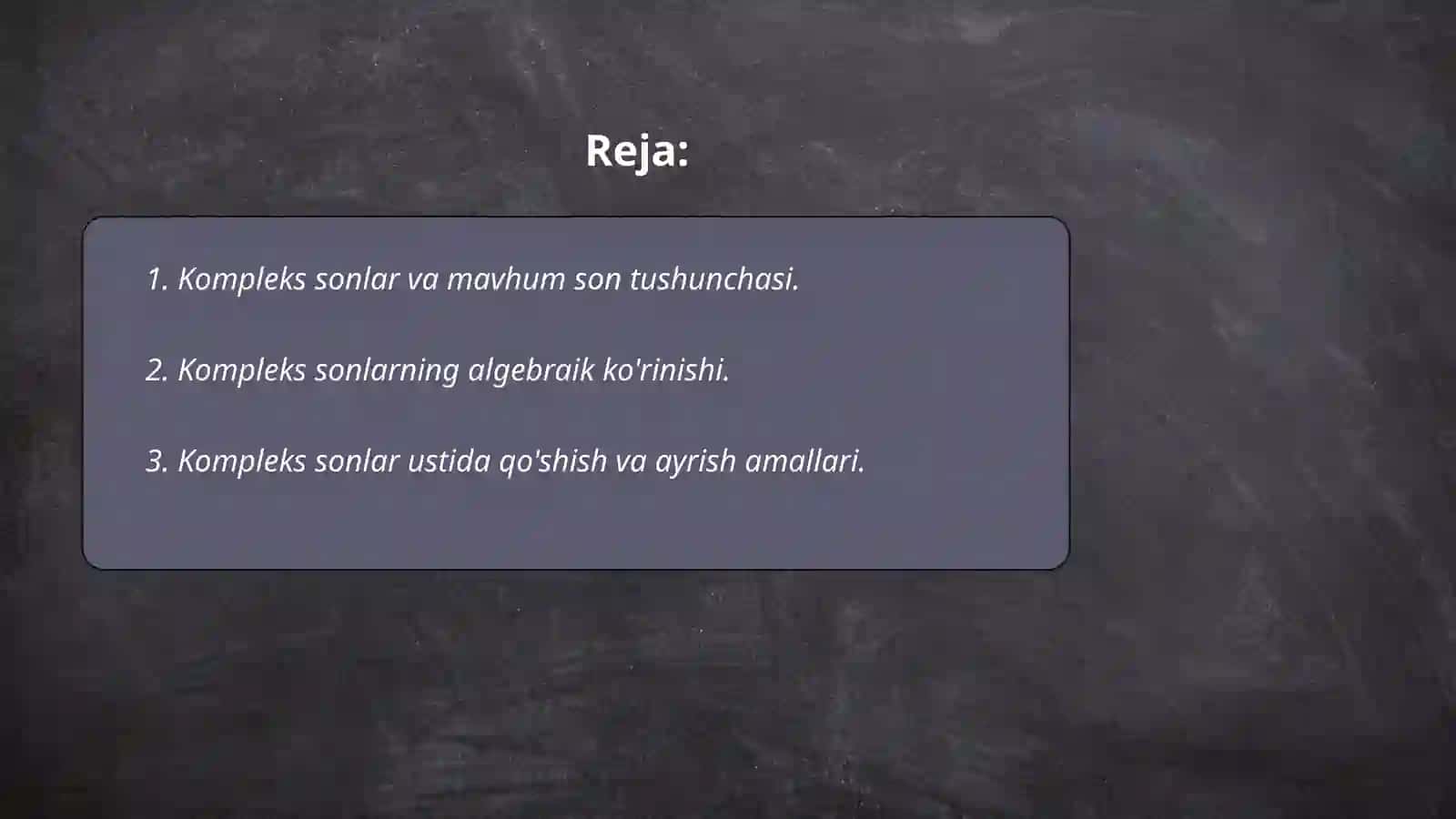 Kompleks sonlar 2