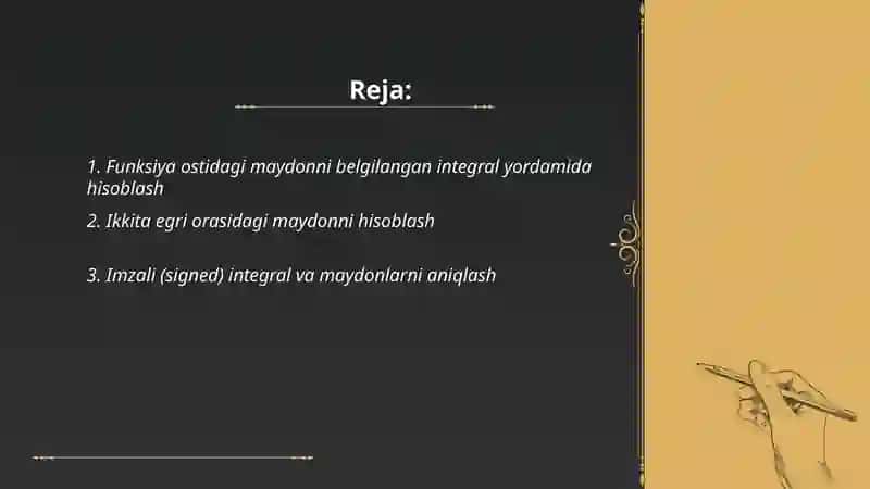 Aniq integralning geometrik tatbiqlari 2