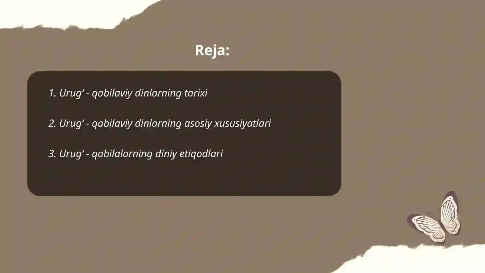 Urug‘ - qabilaviy dinlar 2