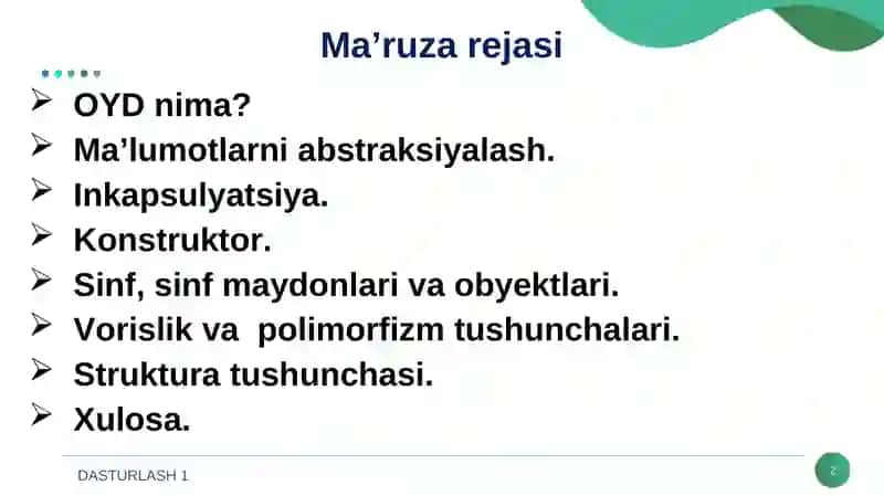 Dasturlash 1 2