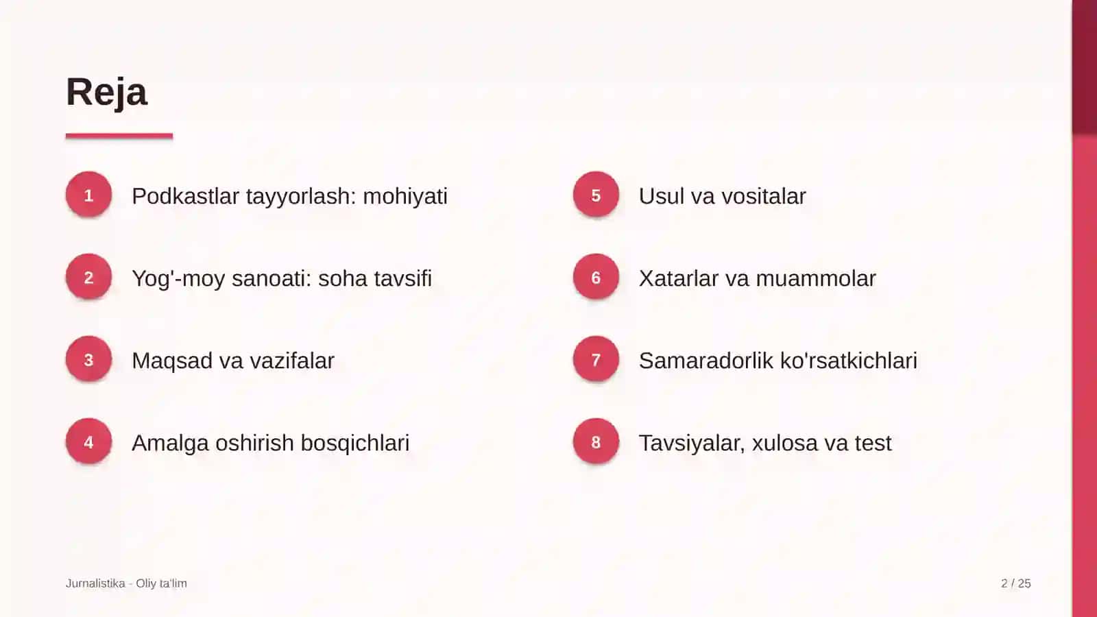 Yog'-moy sanoatida podkastlar tayyorlash 2