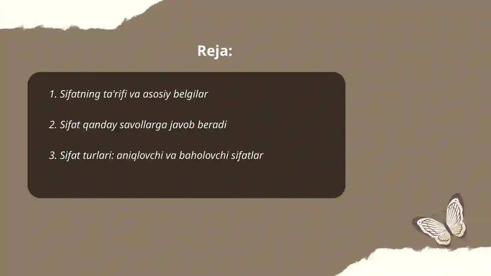 Sifat mavzusiga 2