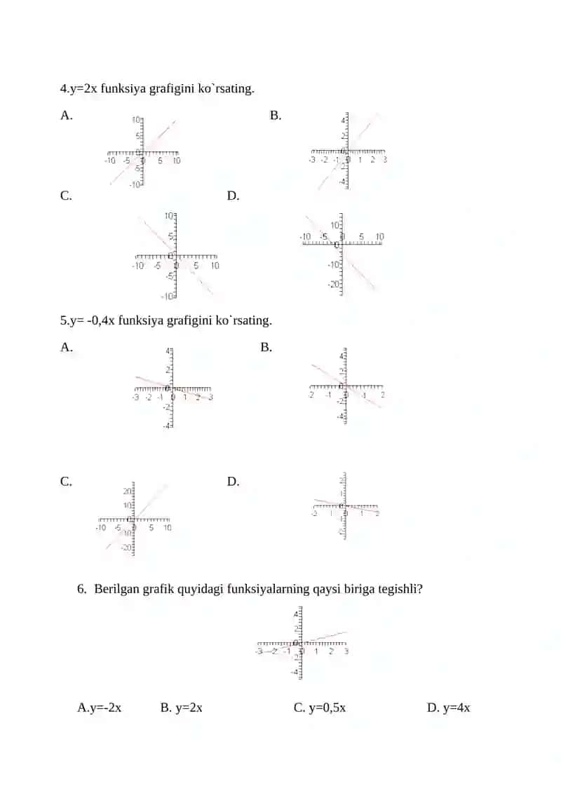 8-sinf matematika (PISSA test) 2