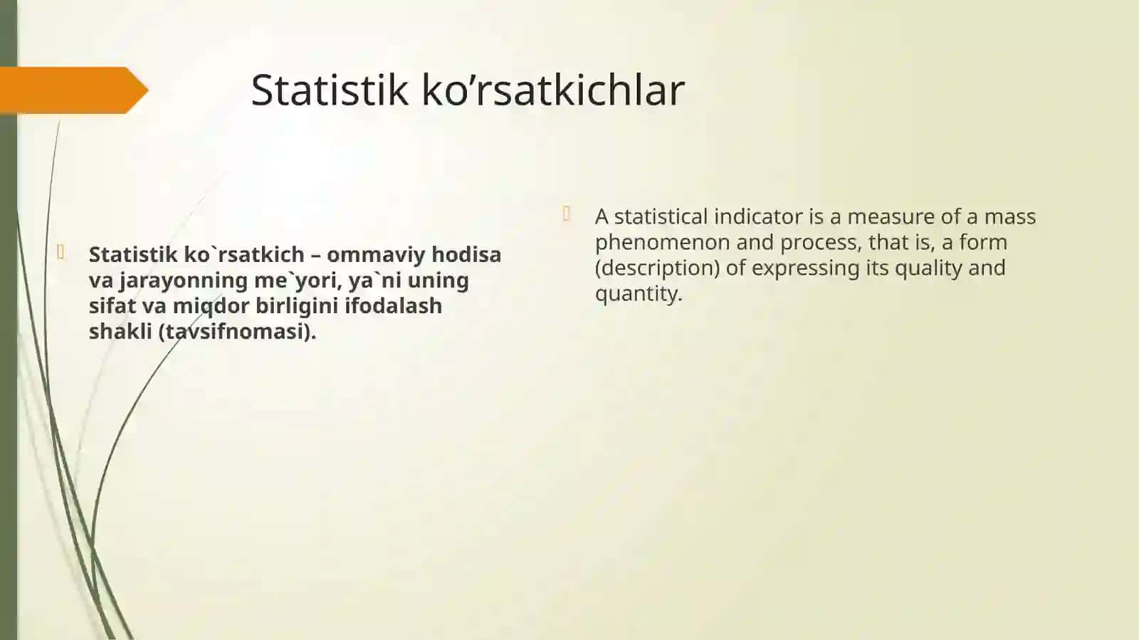 Statistik  ko’rsatkichlar 2