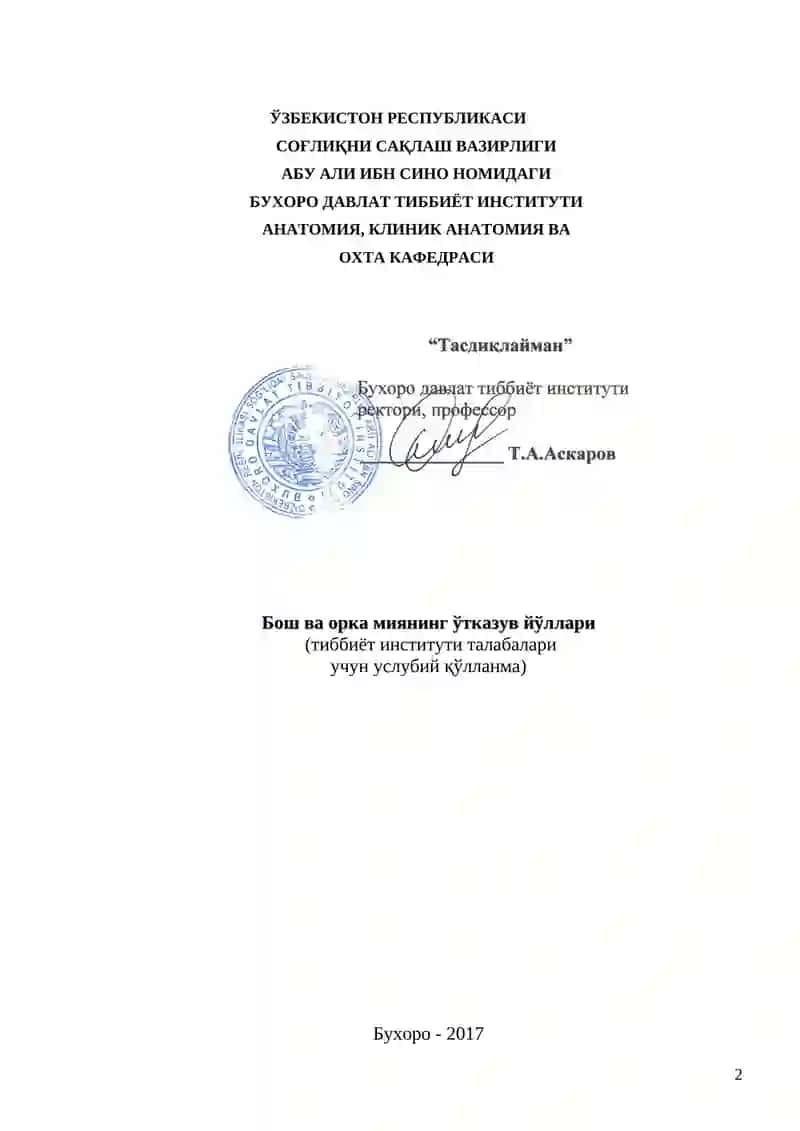 Бош ва орка миянинг ўтказув йўллари 2