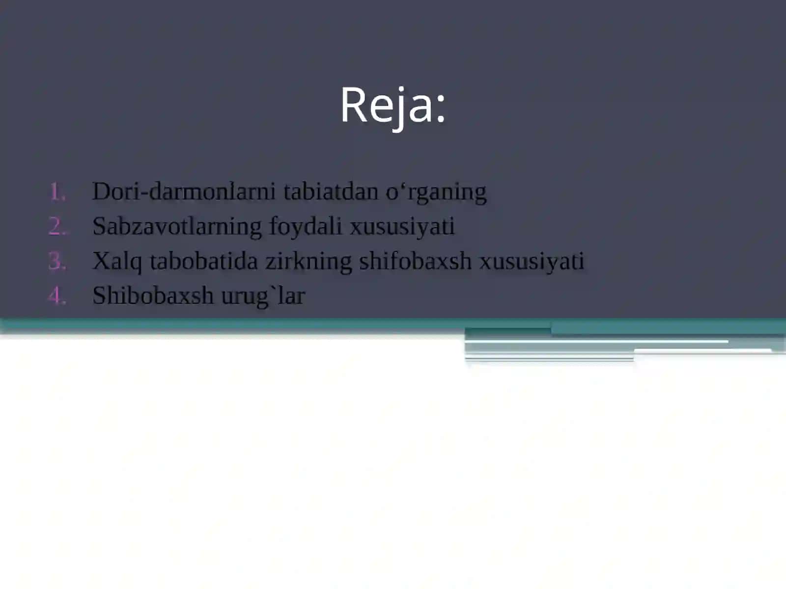 Urug`larning shifobaxsh xususiyatlari 2