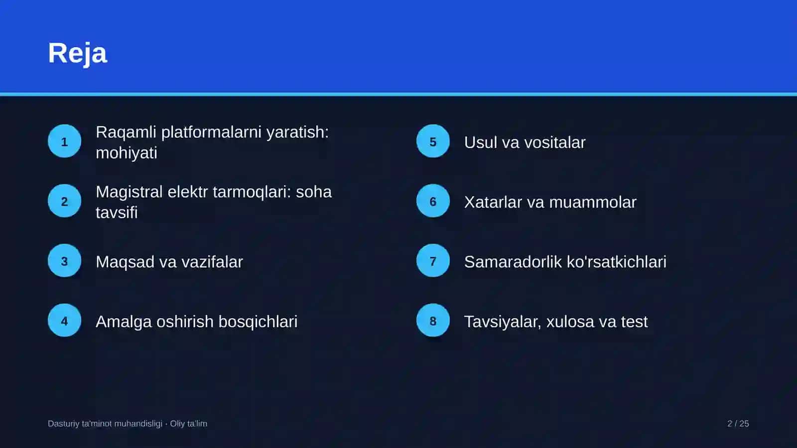 Magistral elektr tarmoqlarida raqamli platformalarni yaratish 2