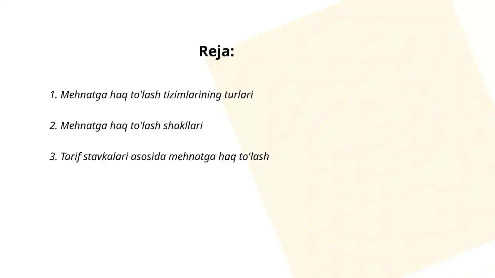 Mehnatga haq to'lash tizimi va shakllari 2