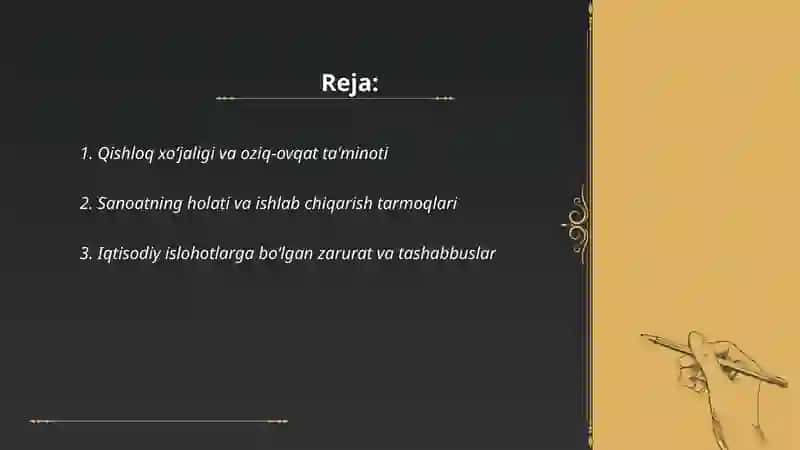 Qishloq xo‘jaligi va oziq-ovqat ta'minoti 2