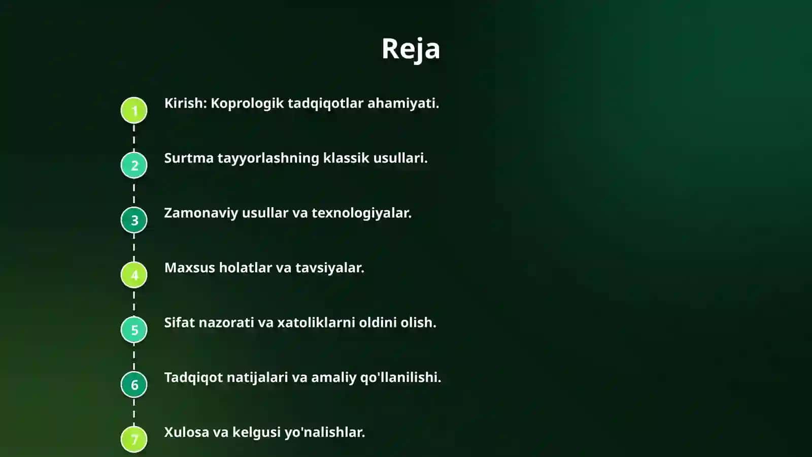 Koprologik surtma tayyorlash usullari 2