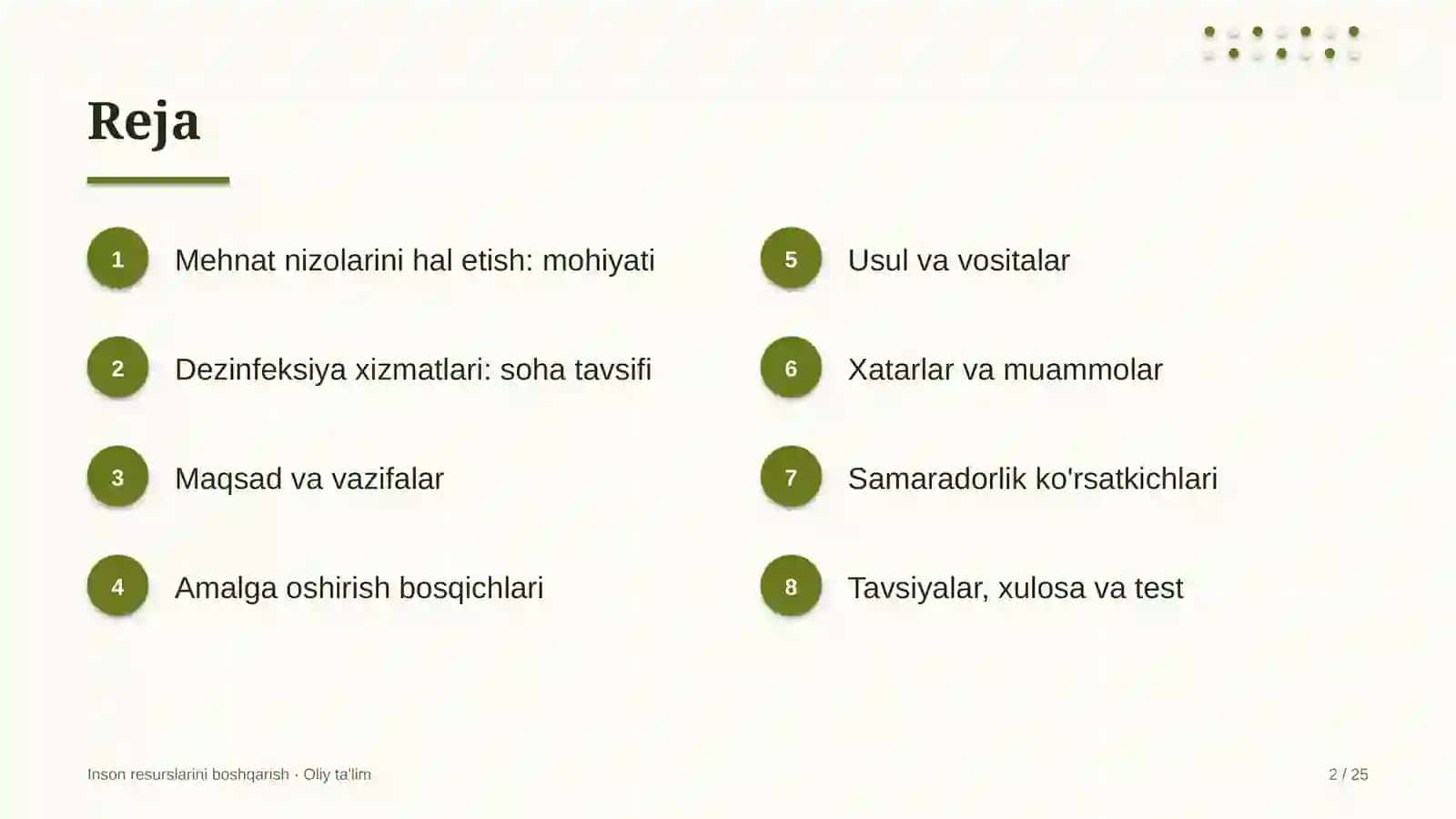 Dezinfeksiya xizmatlarida mehnat nizolarini hal etish 2