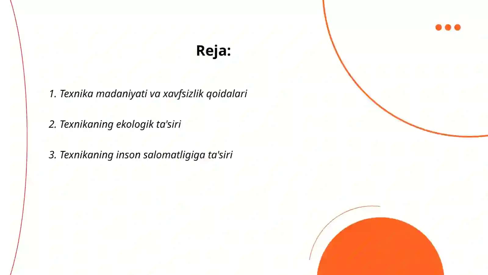 Texnika madaniyati va xavfsizlik qoidalari 2