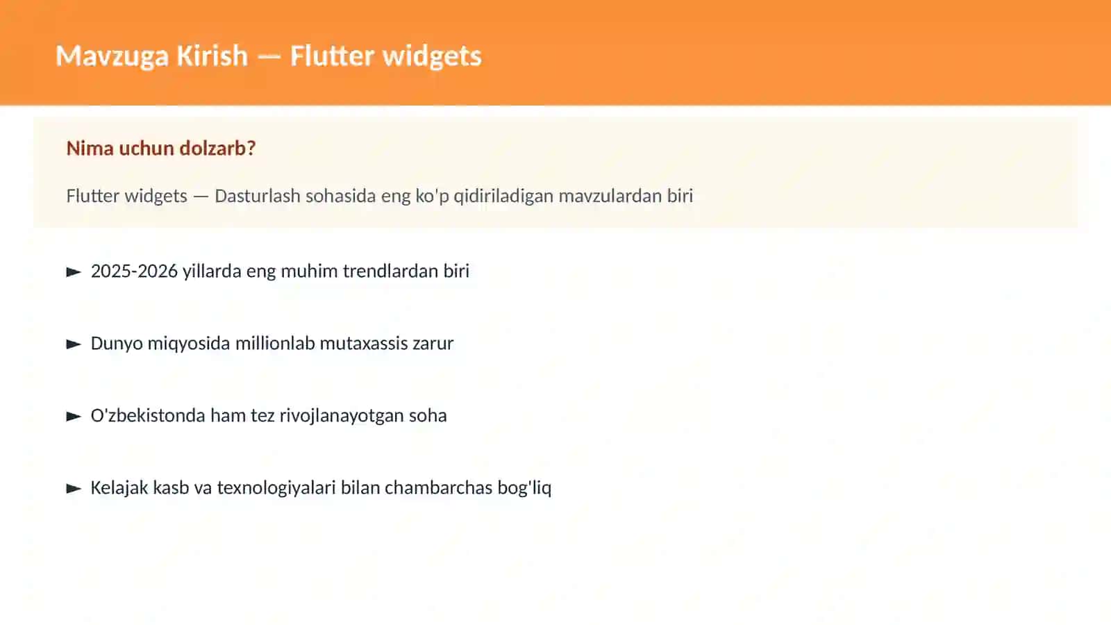 Flutter widgets 2
