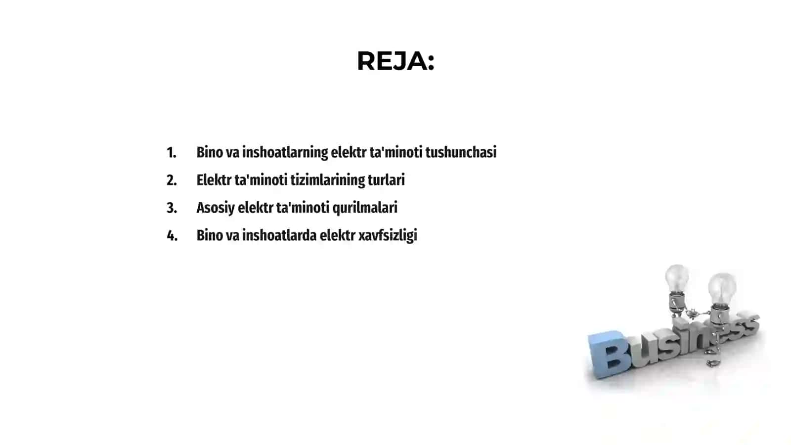 Bino va inshoatlarning elektr taminoti 2