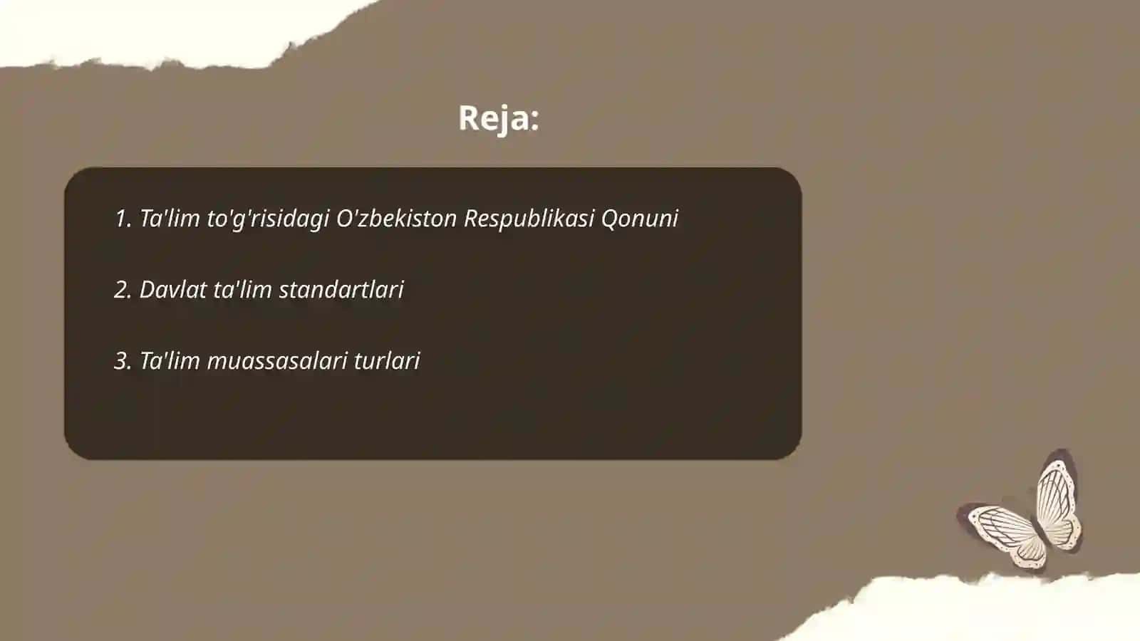 Ta'lim to'g'risidagi O'zbekiston Respublikasi Qonuni 2