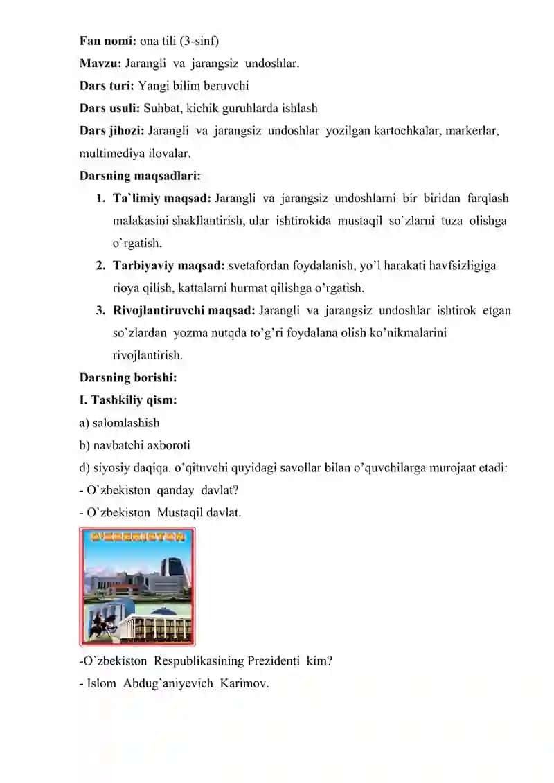 Jarangli  va  jarangsiz  undoshlar. 2