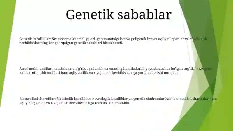 Aqli Zaiflik Va Aqliy Rivojlanish Sustlashuvining Kelib Chiqish Sabablari 2