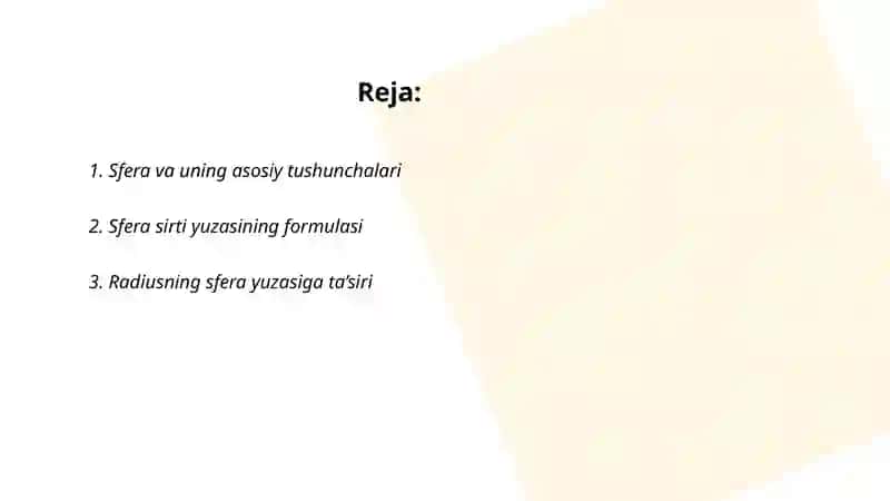 SFERA SIRTINING YUZI 2