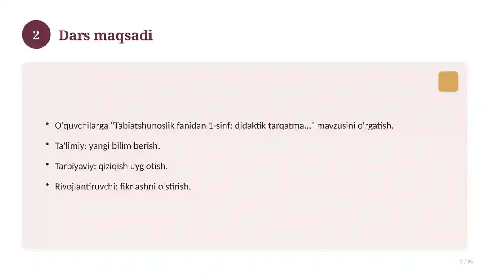 Tabiatshunoslik fanidan 1-sinf: didaktik tarqatma materiallar 2