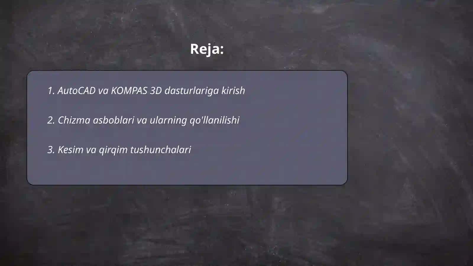 Grafik dastur (AutoCAD KOMPAS 3D) 2