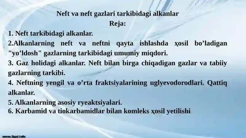 Neft va neft gazlaridagi Alkanlar 2