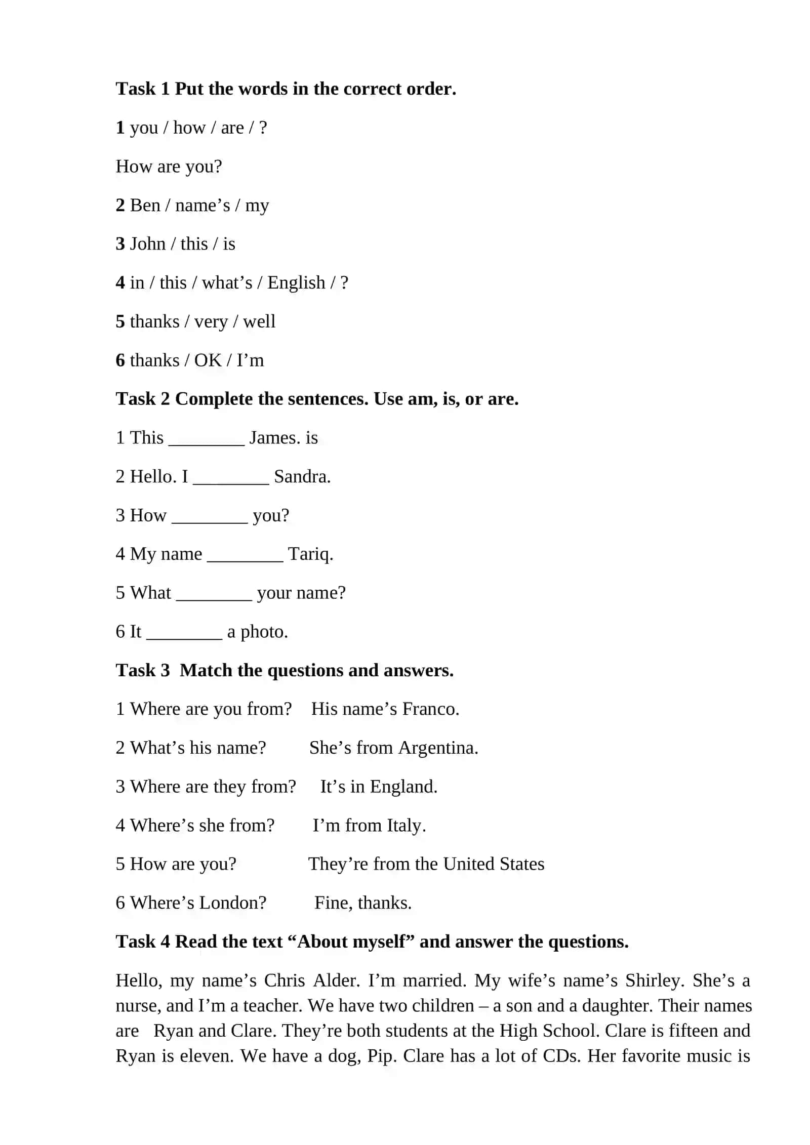 Lesson 1 All about me 2