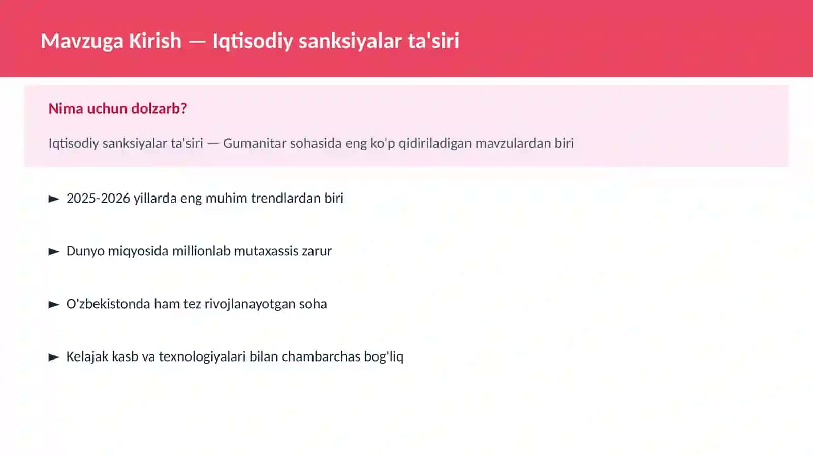 Iqtisodiy sanksiyalar ta'siri 2