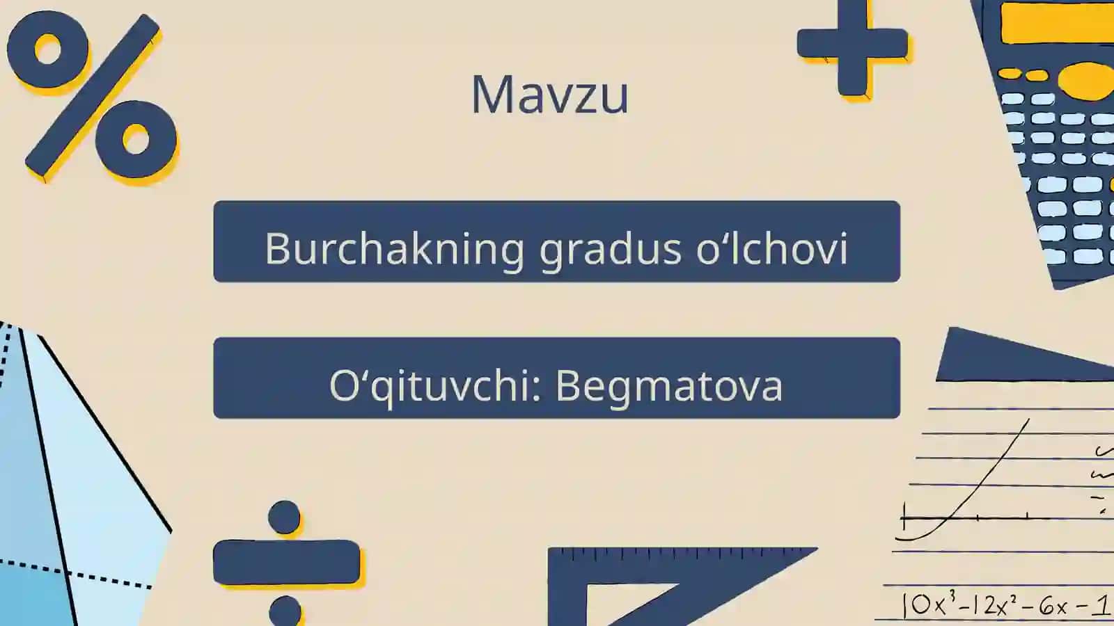 Matematika fanidan ochiq dars burchak 2
