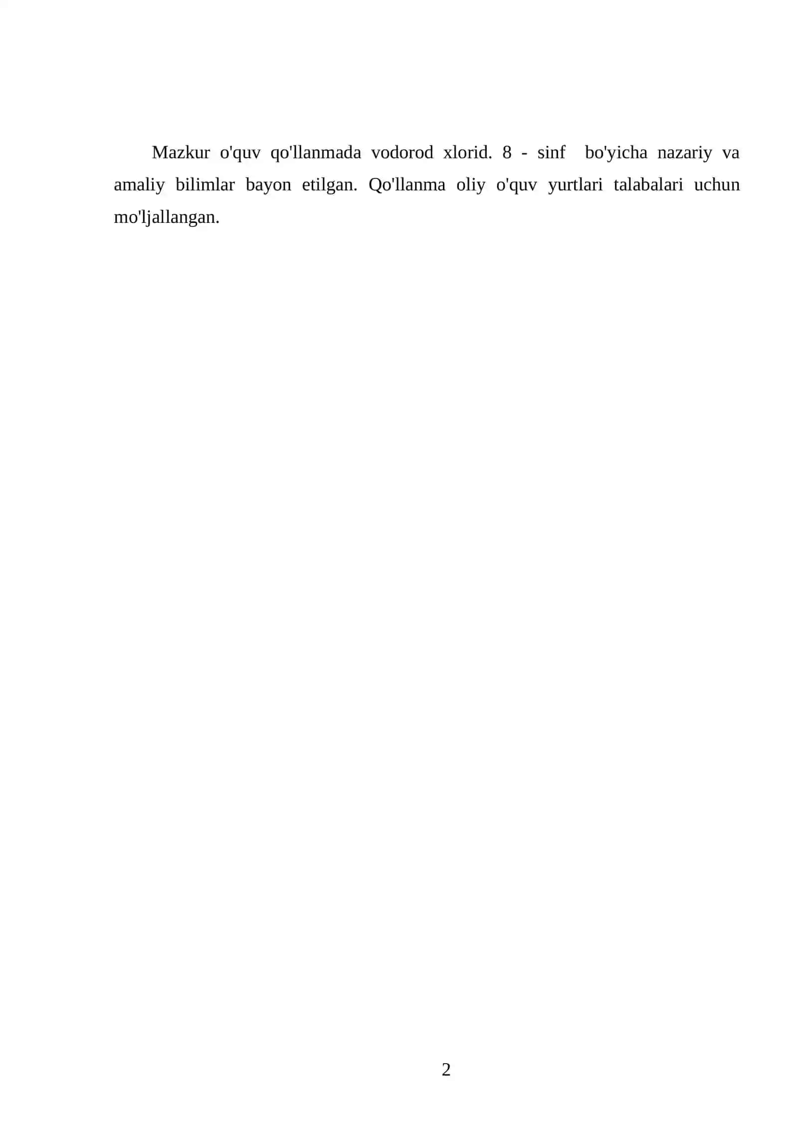 VODOROD XLORID. 8 - SINF 2