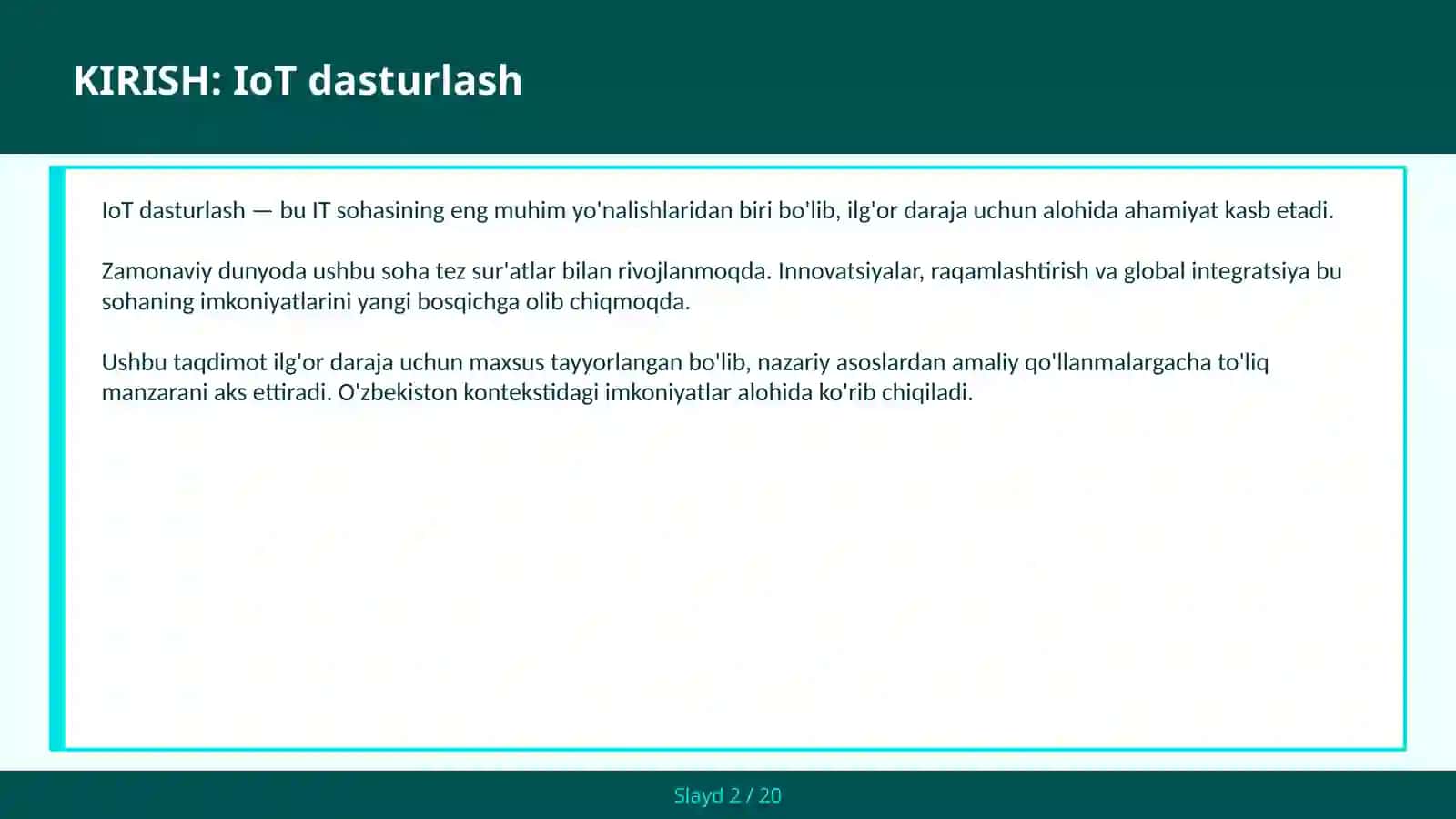 IoT Dasturlash 2