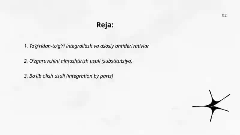 Integrallash usullari 2
