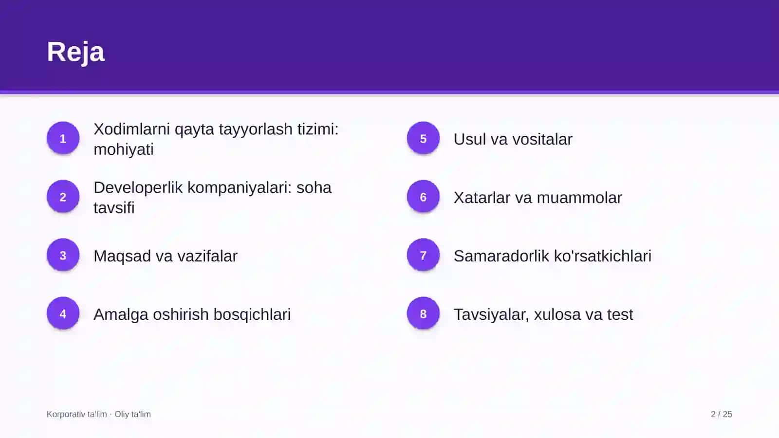 Developerlik kompaniyalarida xodimlarni qayta tayyorlash tizimi 2