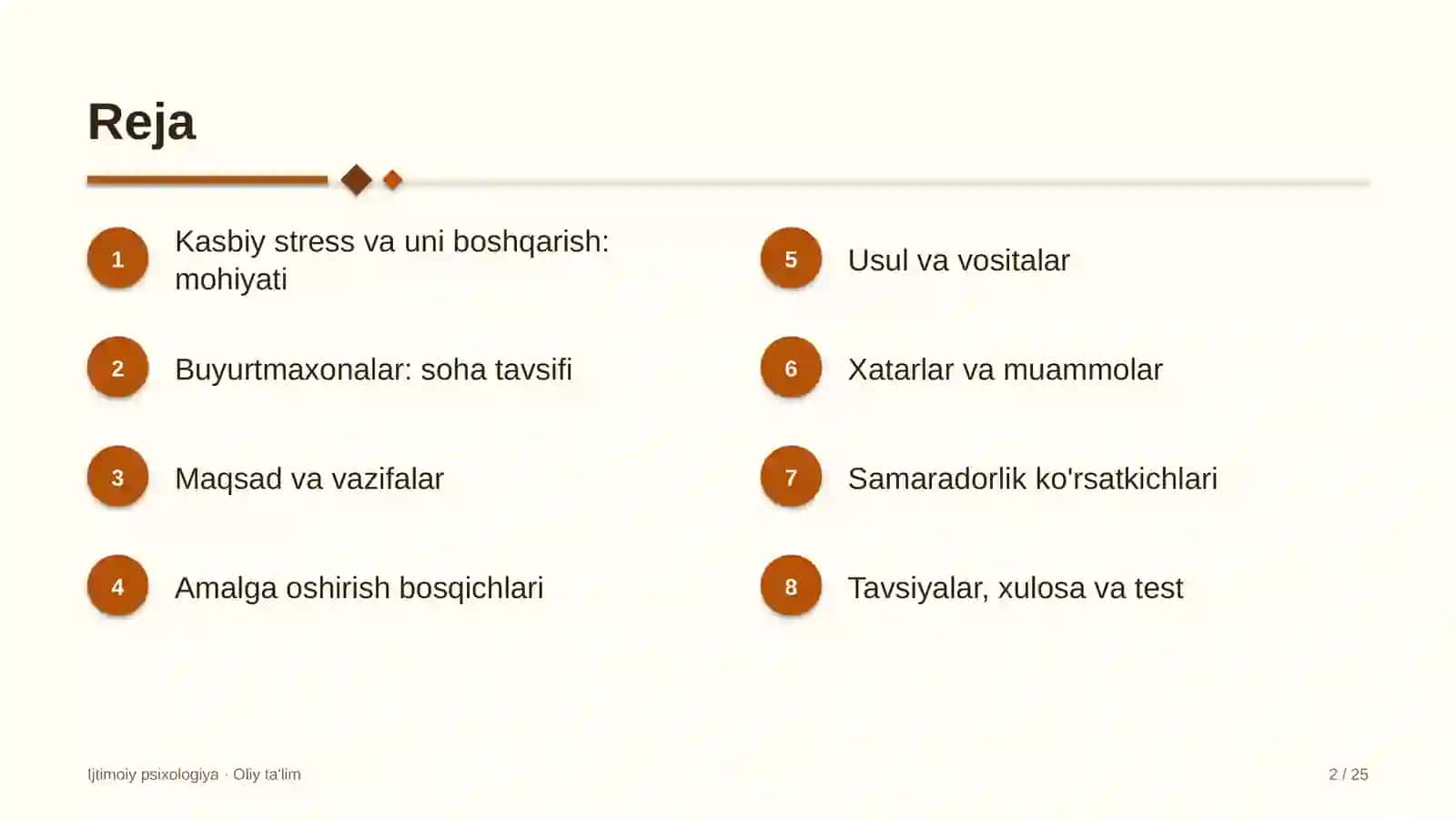 Buyurtmaxonalarda kasbiy stress va uni boshqarish 2