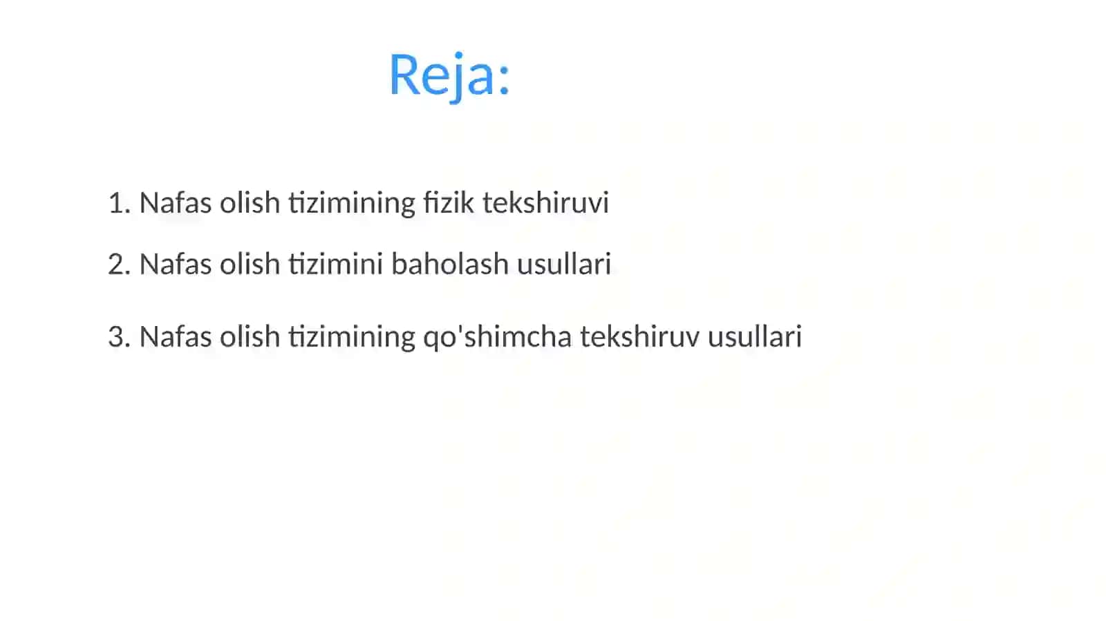 Nafas olish a'zolari tizimini baholash 2