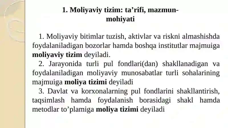 Moliyaviy tizim 2