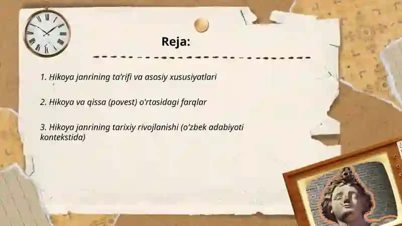 Epik tur janrlari.Hikoya janri 2