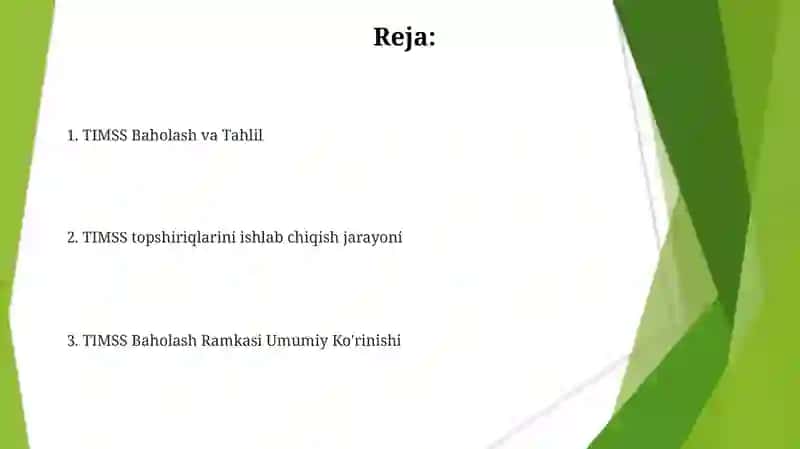 TIMSS Xalqaro Baholash Dasturi 2