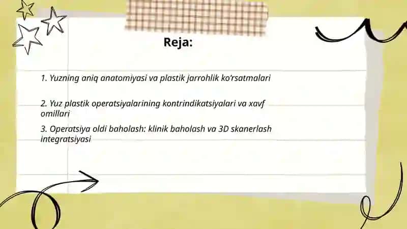 Yuzdagi plastik operatsiyalar 2