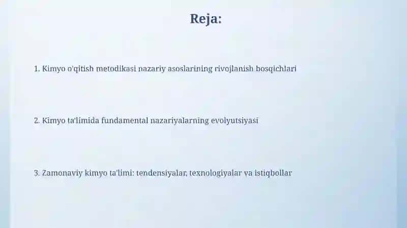 Kimyo o'qitish metodikasi 2