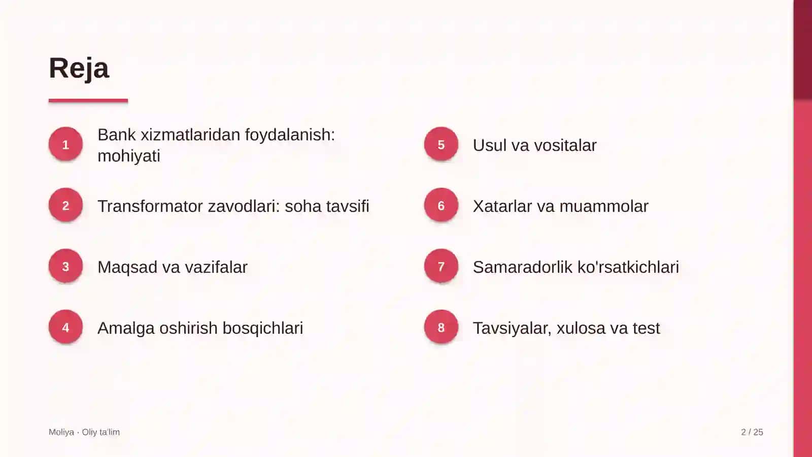 Transformator zavodlarida bank xizmatlaridan foydalanish 2