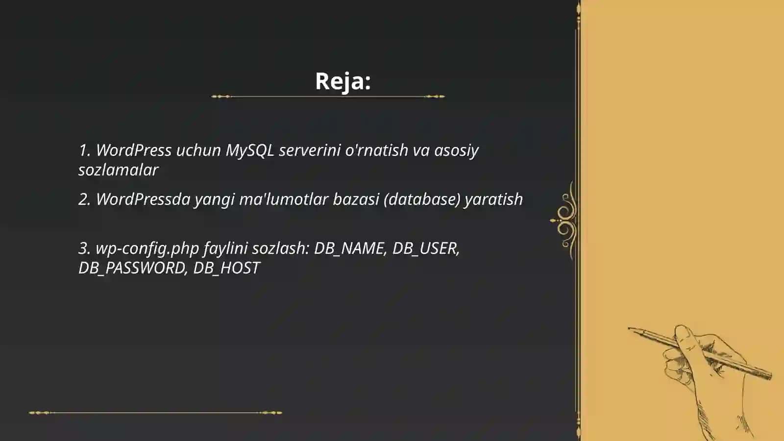 Word preesni MySQL bilan bogʻlash 2