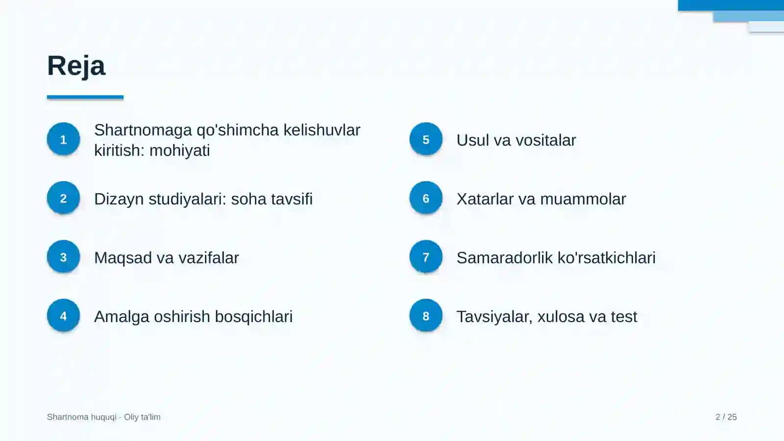 Dizayn studiyalarida shartnomaga qo'shimcha kelishuvlar kiritish 2