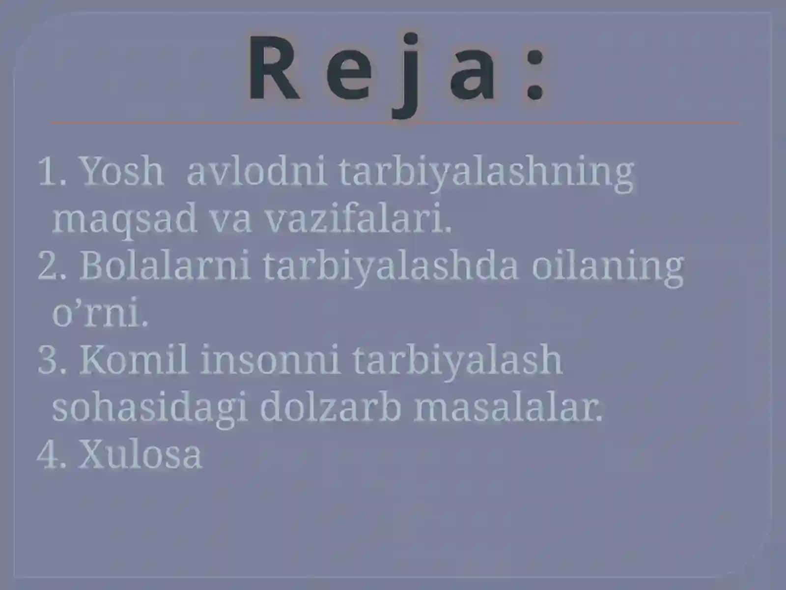 OILA TARBIYASI ASOSLARI 2