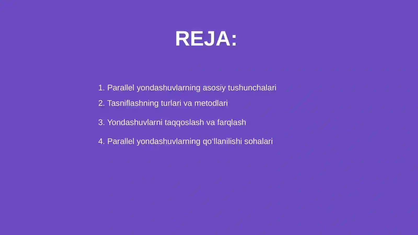 Parallel yondashuvlarni tasniflash 2