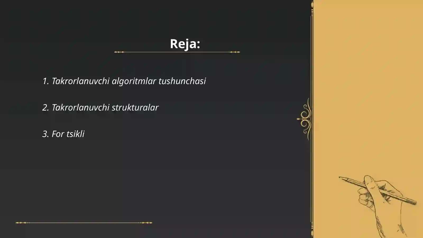 Takrorlanuvchi algoritmlar 2