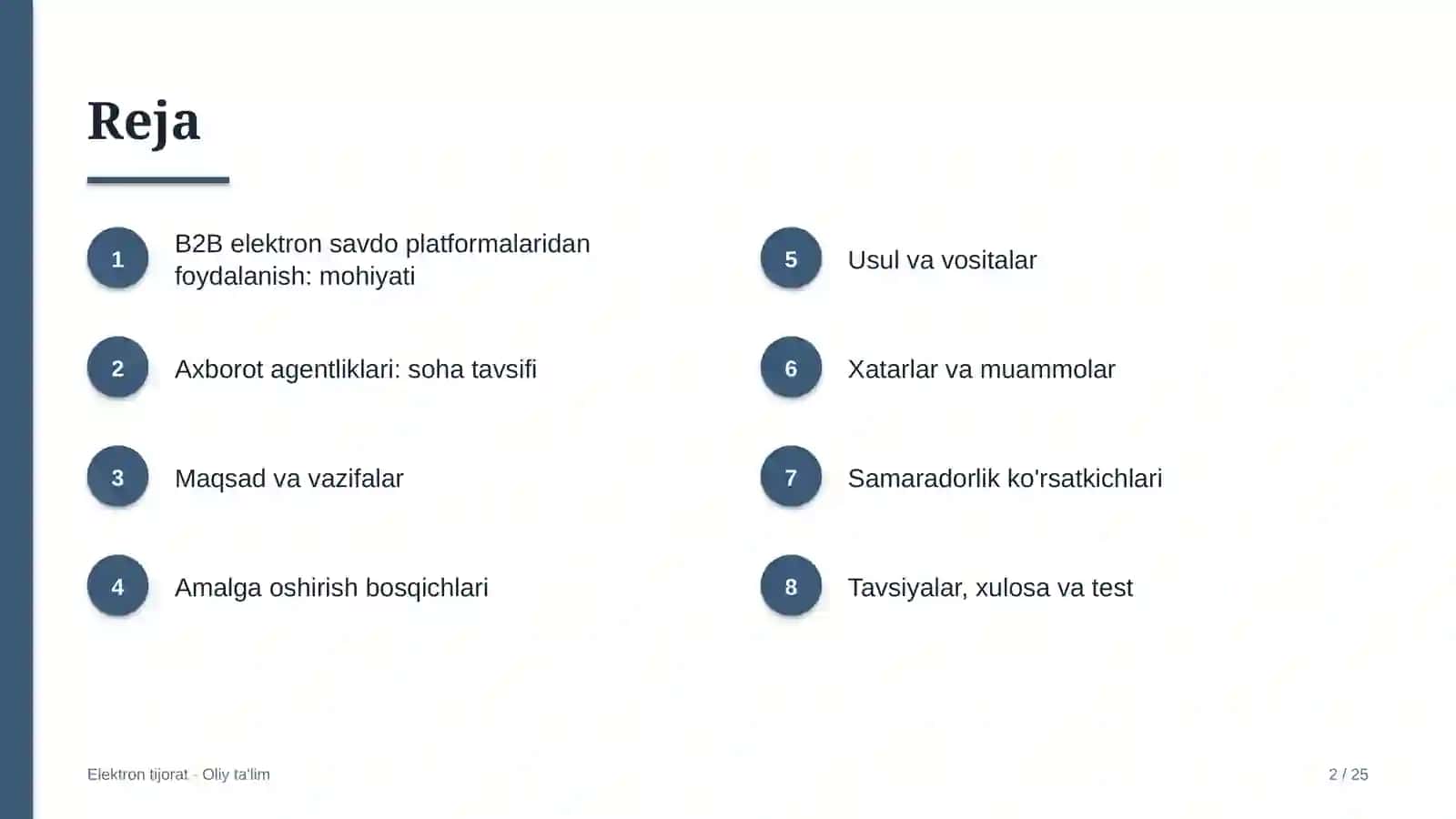 Axborot agentliklarida B2B elektron savdo platformalaridan foydalanish 2