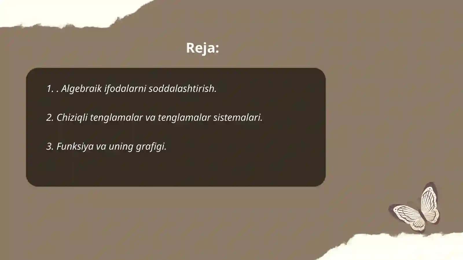 Algebraik ifodalarni soddalashtirish 2