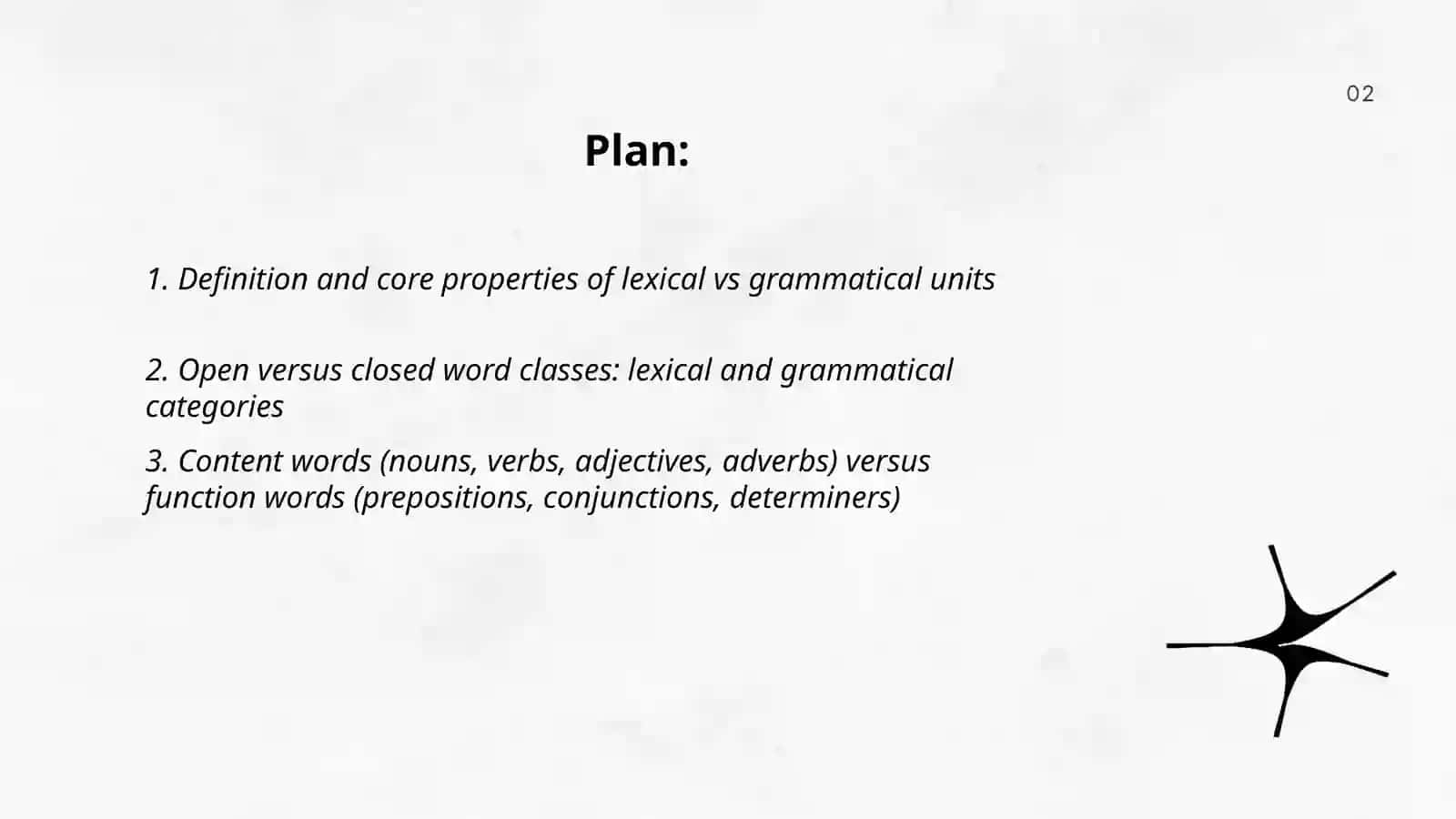 Distinctions between lexical and grammatical units 2