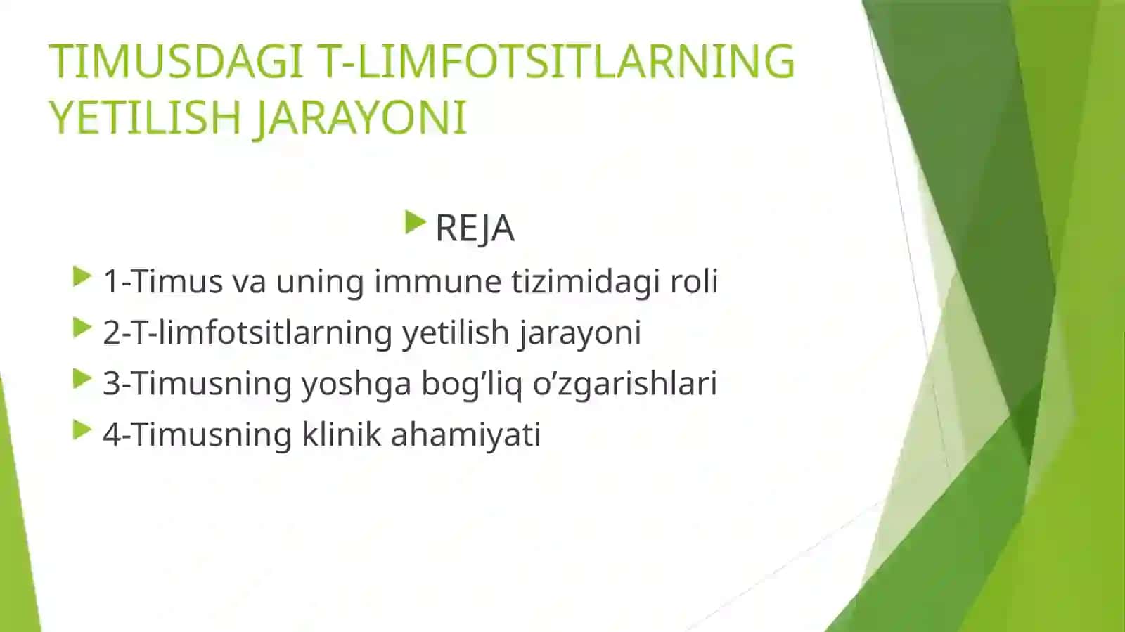 TIMUSDAGI T-LIMFOTSITLARNING YETILISH JARAYONI 2