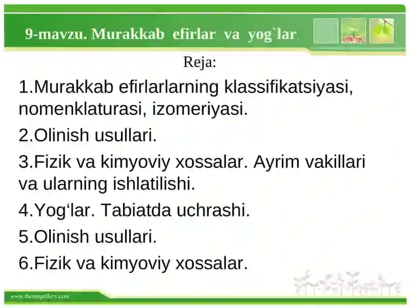Murakkab efirlar va yog`lar 2